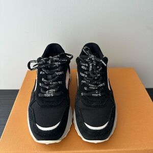 Tod's Black Sneakers with White Accents and Logo Laces